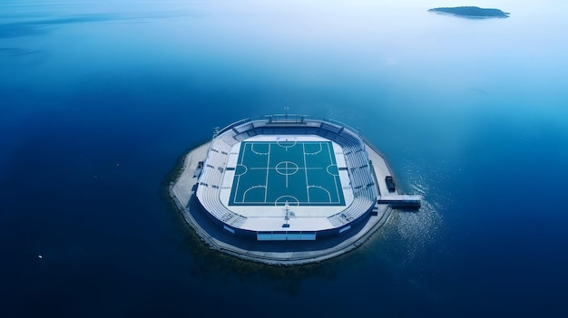 Sous l'eau flottant stade de basket-ball stade de sport stade de football milieu de la mer