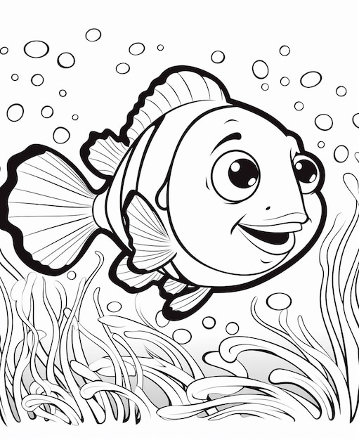Sous l'eau kawaii feuille de travail de livre à colorier pour enfants