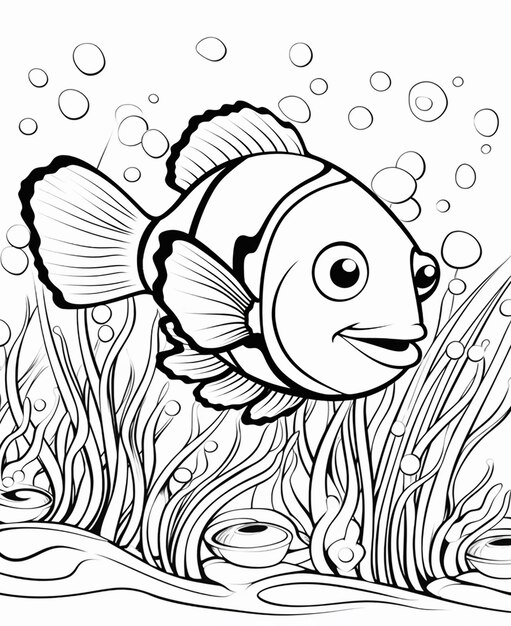 Sous l'eau kawaii feuille de travail de livre à colorier pour enfants