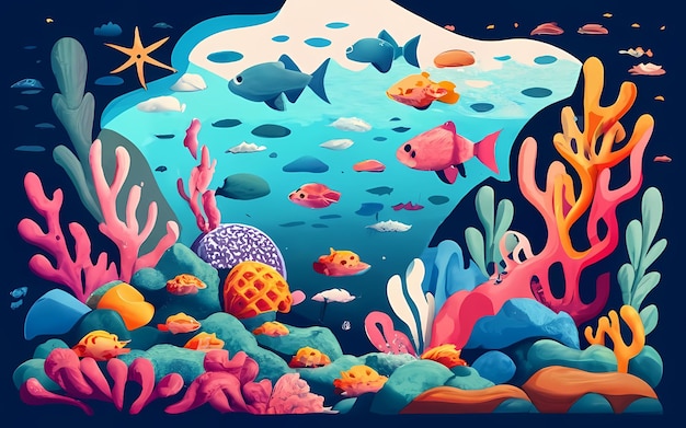 sous l'illustration de fond de la mer