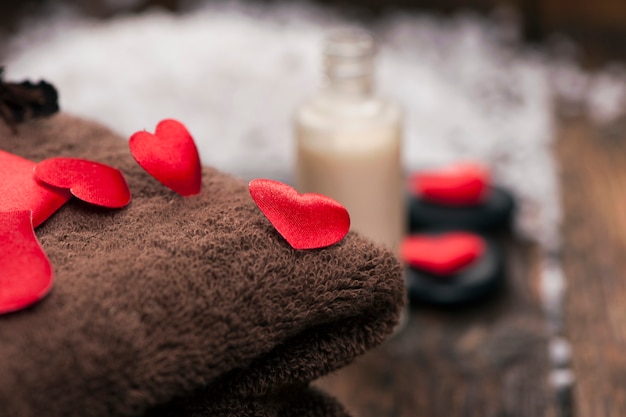 Spa de cadre de décoration de bien-être de la Saint-Valentin