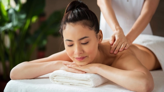 Spa et concept de massage avec une femme