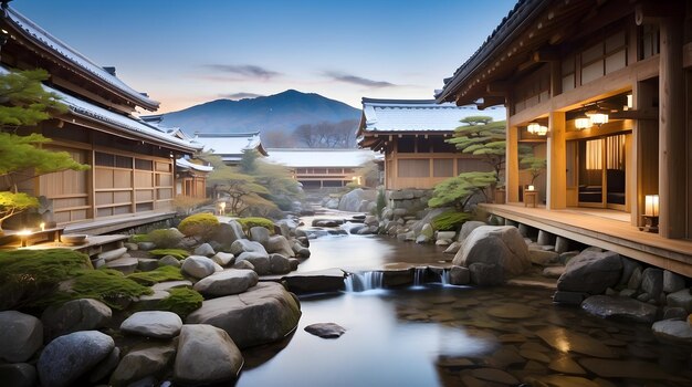 Spa Onsen dans chaque endroit célèbre du Japon et de la Corée papier peint Symbole de voyage de source chaude Ons pittoresques