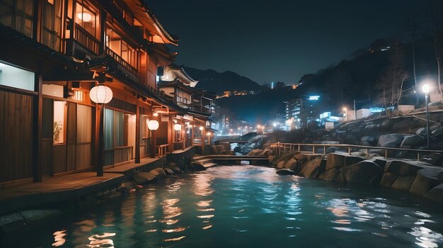 Spa Onsen dans chaque endroit célèbre du Japon et de la Corée papier peint Symbole de voyage de source chaude Ons pittoresques