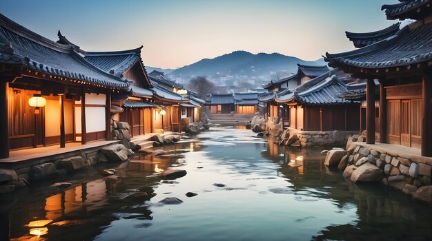 Spa Onsen dans chaque endroit célèbre du Japon et de la Corée papier peint Symbole de voyage de source chaude Ons pittoresques