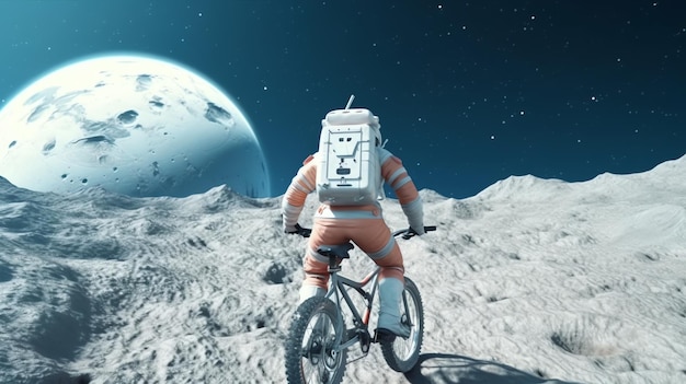 Spaceman sur le vélo