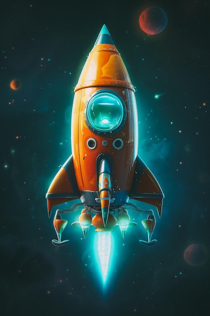 Spaceship dans l&#39;espace illustration