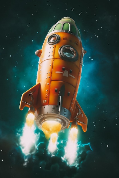 Spaceship dans l&#39;espace illustration