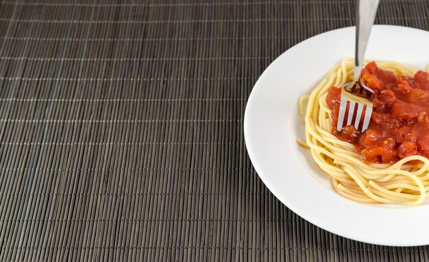 Spaghetti aux pâtes à la sauce tomate