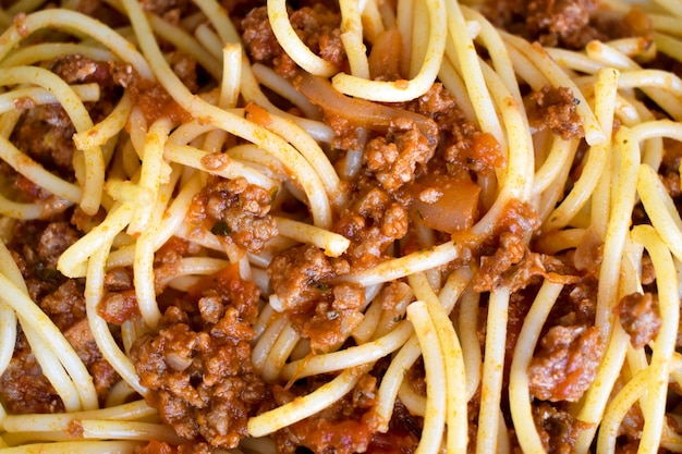 Spaghetti bolognaise sur une assiette