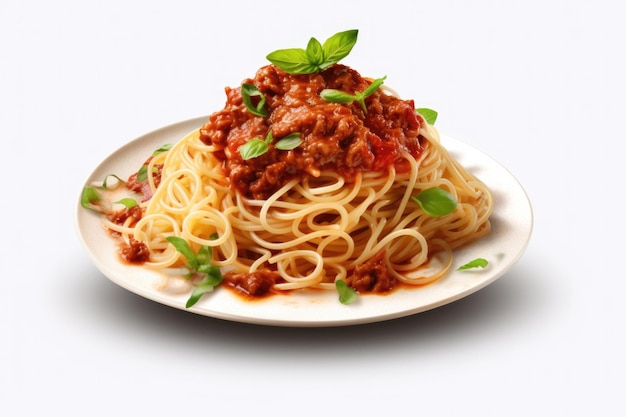 Spaghetti Bolognese végétalien sur un fond transparent isolé Png