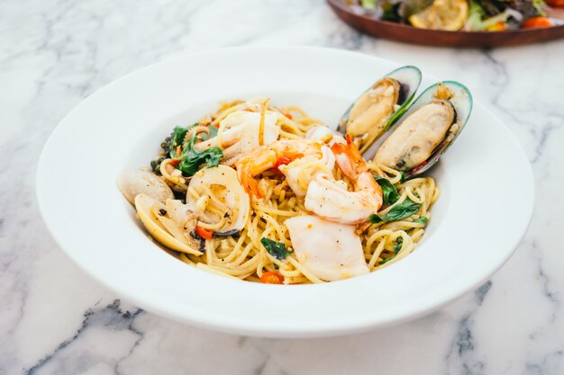 Spaghetti et pâtes aux fruits de mer