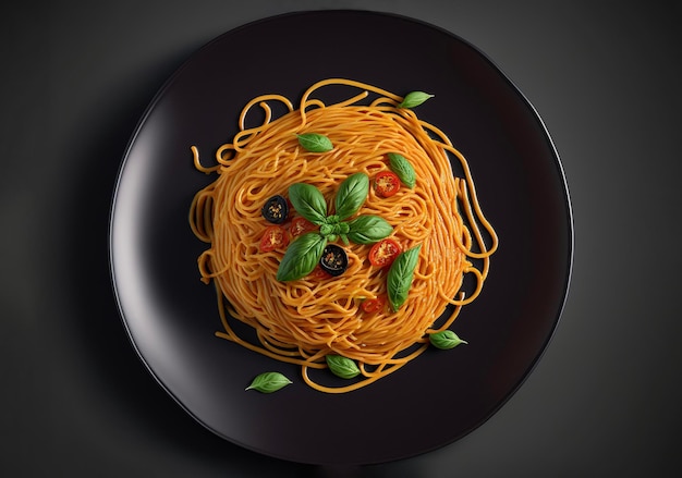 Spaghetti avec plaque noire