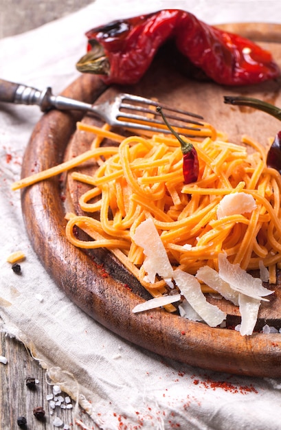 Spaghetti à la tomate orange