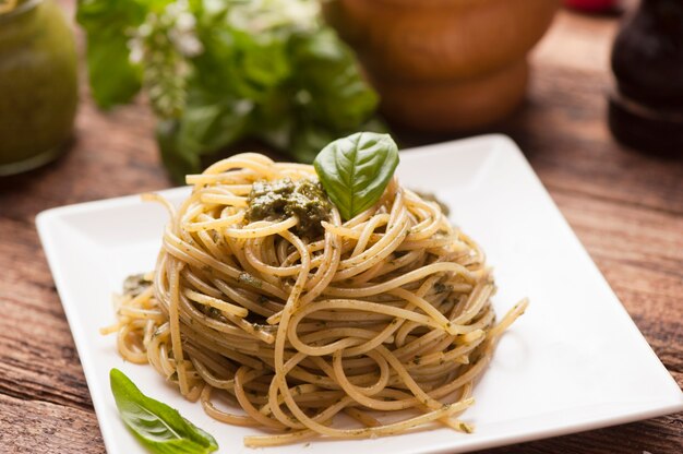 Spaghettis au pesto