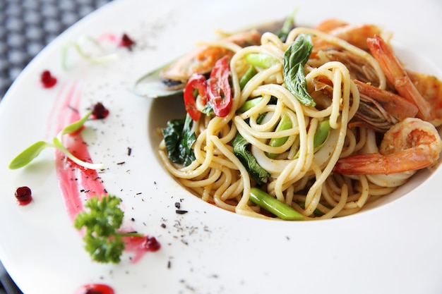 Spaghettis aux fruits de mer