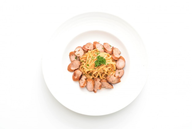 spaghettis aux saucisses