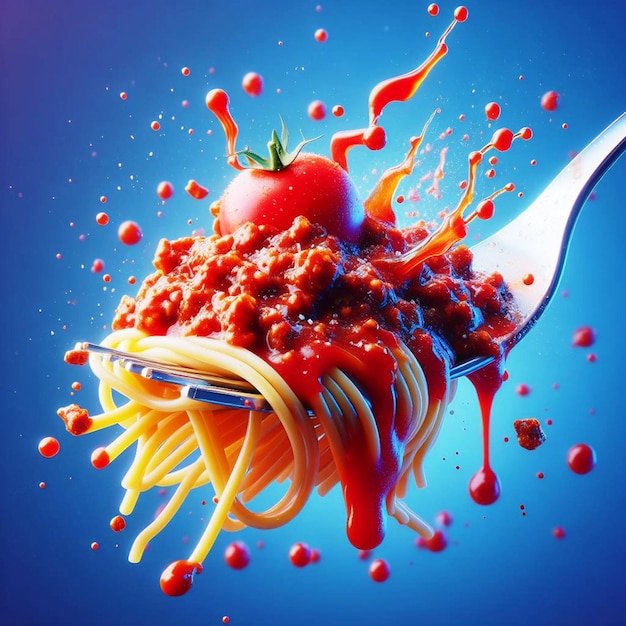 Les spaghettis, les bolognaises, le ketchup, les fourches, c'est un bon concept.