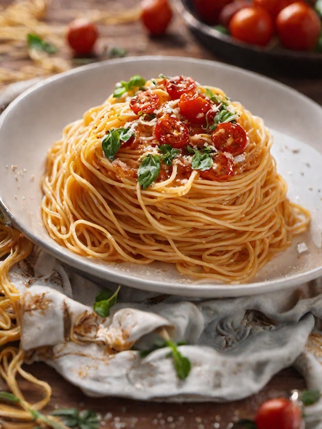 Spaghettis italiens avec sauce tomate