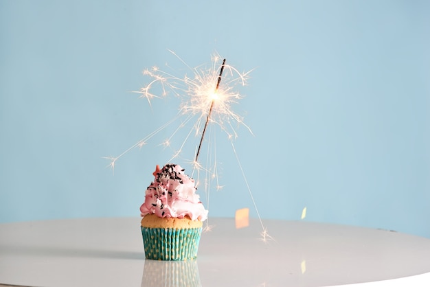 Sparkler unique sur cupcake blue wal