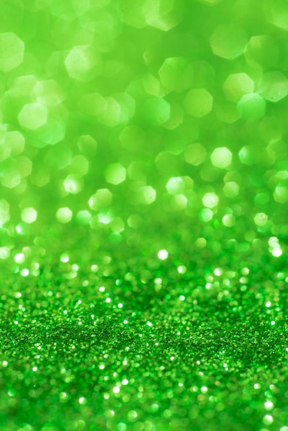 Sparkles Green glitter bokeh Abstract background Festive Christmas