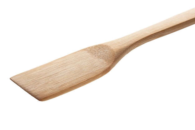 Spatule en bois isolé sur fond blanc