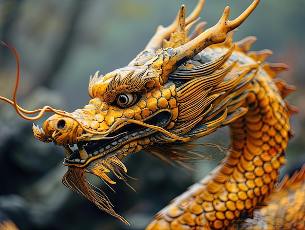 Photo spectacle de danse du dragon et du lion en chinois festival du nouvel an festival du tet dragon chinois en chinois nouveau y