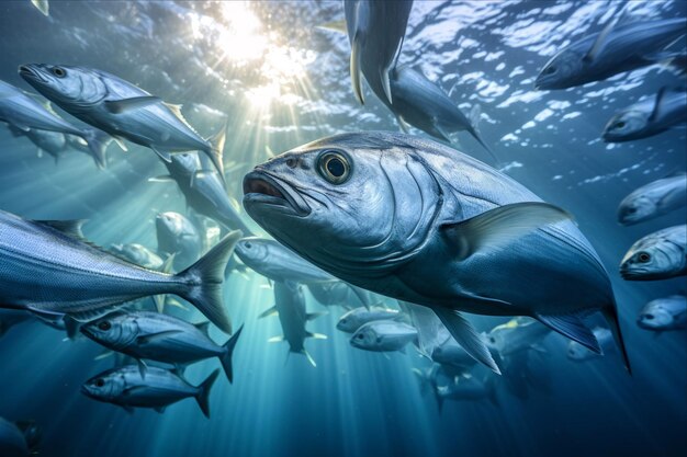 Un spectacle éblouissant plongée dans l'étonnant monde d'une énorme école de jackfish