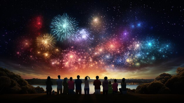 le spectacle de feux d'artifice HD 8K papier peint Image photographique en stock