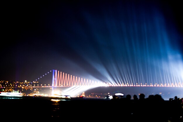 Spectacle de feux d'artifice sur le pont du Bosphore