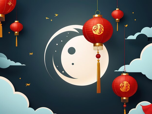 Photo spectacle lunaire célébration du nouvel an chinois
