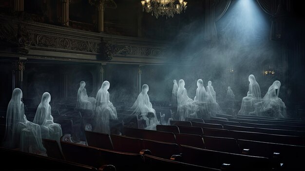 Des spectateurs fantomatiques dans un théâtre hanté