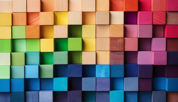 Spectre de blocs de bois multicolores empilés