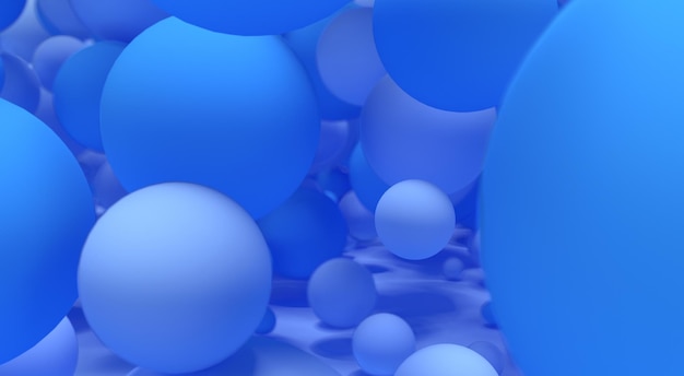 Sphère 3D abstraite avec rendu 3D en couleur bleue