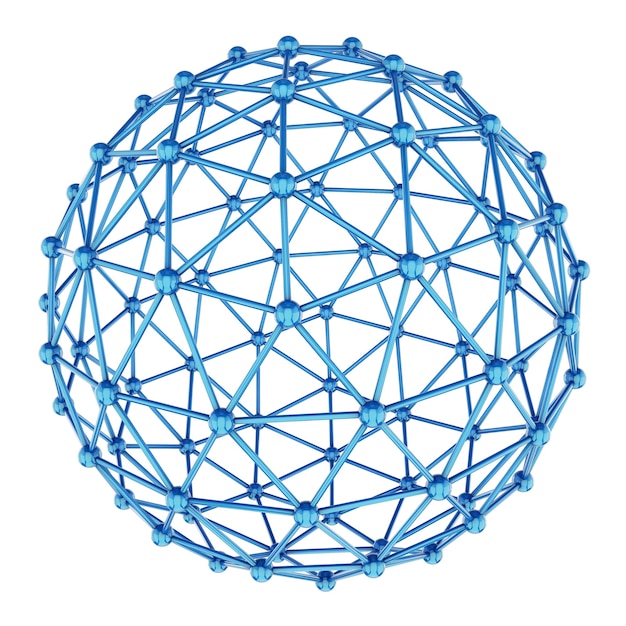 Sphère abstraite isolée sur un blanc