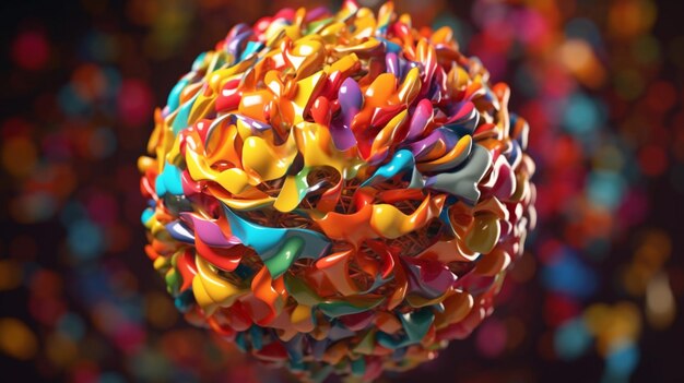 Sphère colorée abstraite rendu 3d 8k UHDGenerative AI