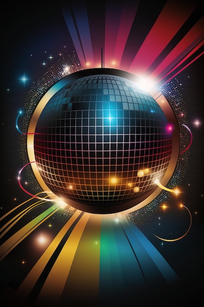 Sphère colorée d'une boule disco