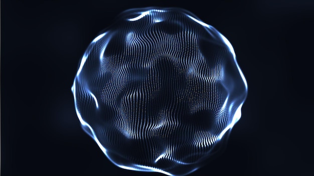 Sphère futuriste de points Fond de particules abstraites avec interface sphereGlobalization Sens de la science et de la technologie graphiques abstraits rendu 3D
