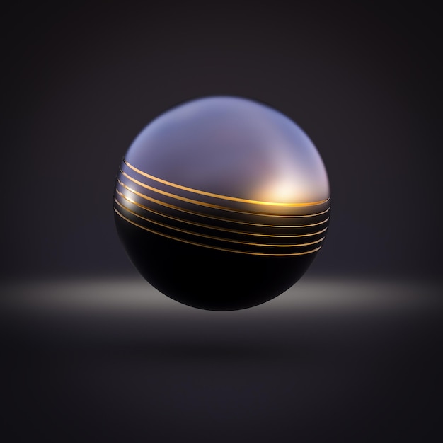 Photo sphère noire avec inserts dorés