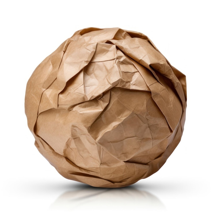 Photo sphère d'origami froissée en papier