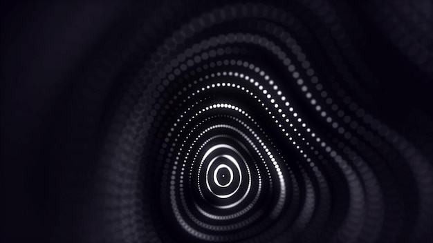 Sphère de particules futuriste avec structure brisée arrière-plan de la technologie Big Data rendu 3d