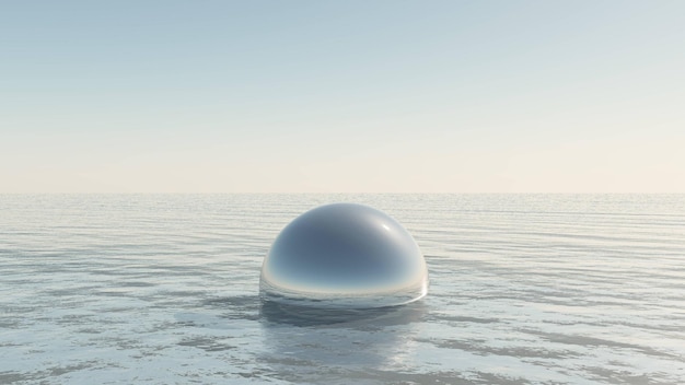 Sphère de verre dans la mer sans fin