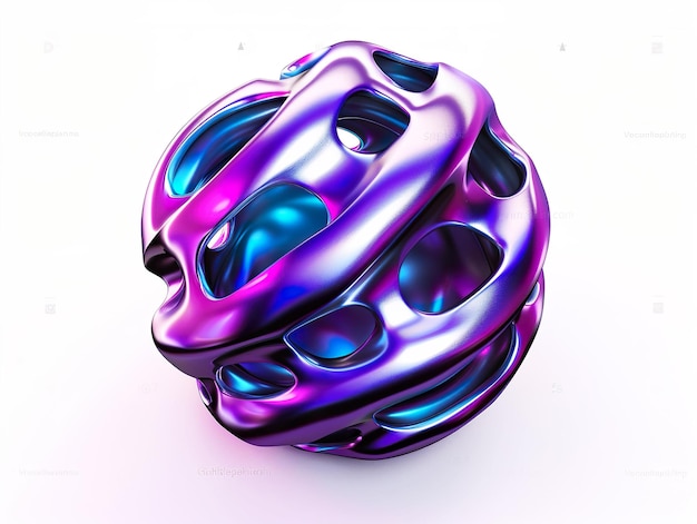 Une sphère violette et bleue avec un trou au milieu