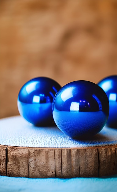 des sphères de couleur bleue