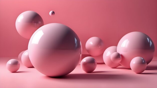 Sphères flottantes rendu 3D espace vide pour l'exposition du produit