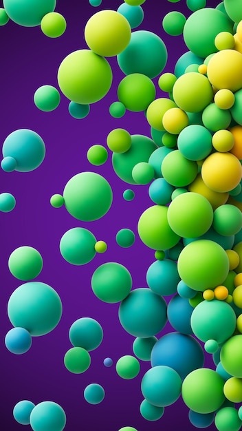 Sphères volantes aléatoires colorées abstraites Boules souples mates colorées de différentes tailles