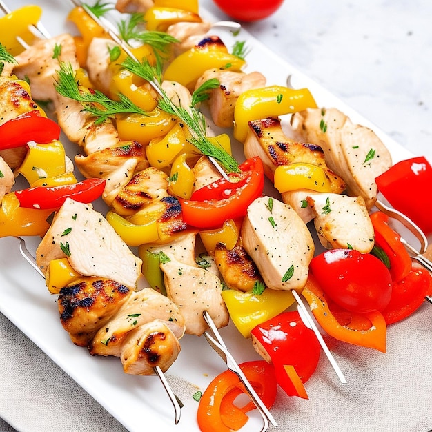 Spice de viande avec des légumes isolés sur fond blanc