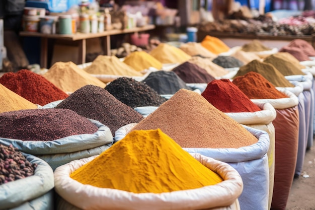 Spices on Street Market Generative AI