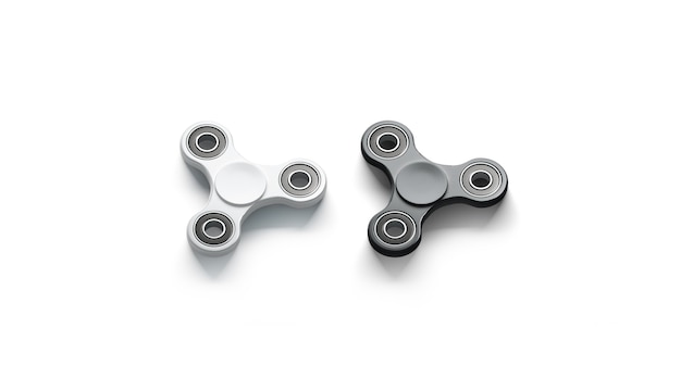 Spinner fidget noir et blanc vierge, vue latérale