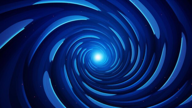 Photo une spirale bleue abstraite avec une lumière brillante au centre